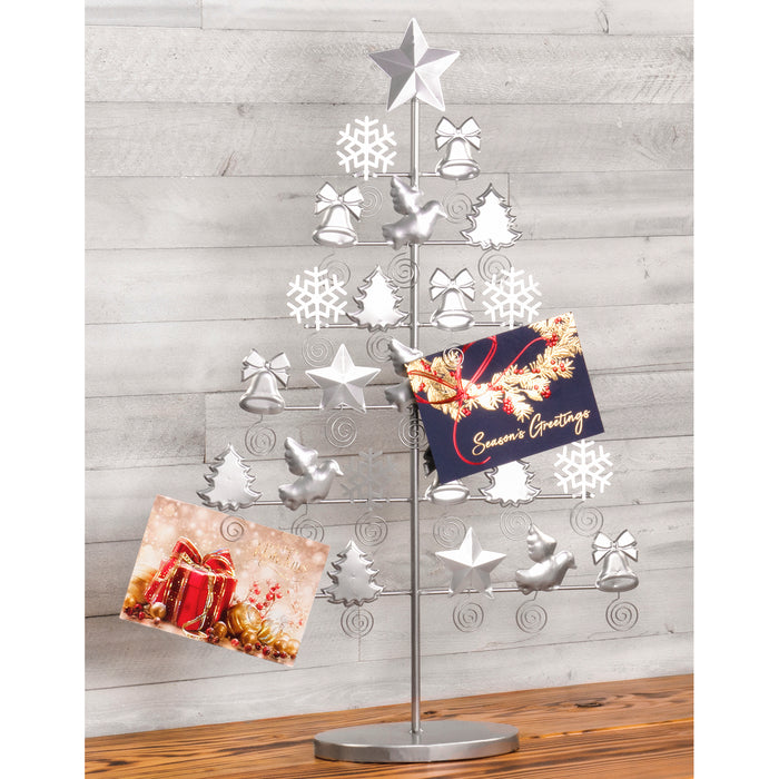 Red Co. 27.5" Tall Decorative Christmas Tree Card & Photo Holder Tabletop Display Rack Ornament