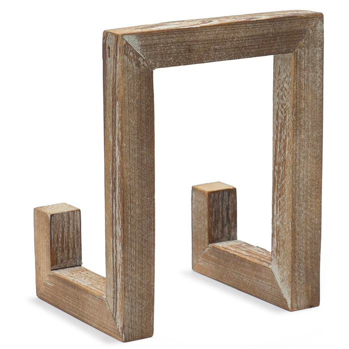 Red Co. 8” Tall Decorative Farmhouse Wooden Display Plate Stand and Art Holder Easel