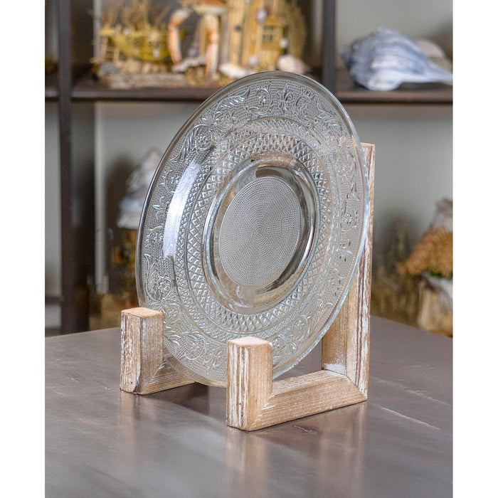 Red Co. 8” Tall Decorative Farmhouse Wooden Display Plate Stand and Art Holder Easel