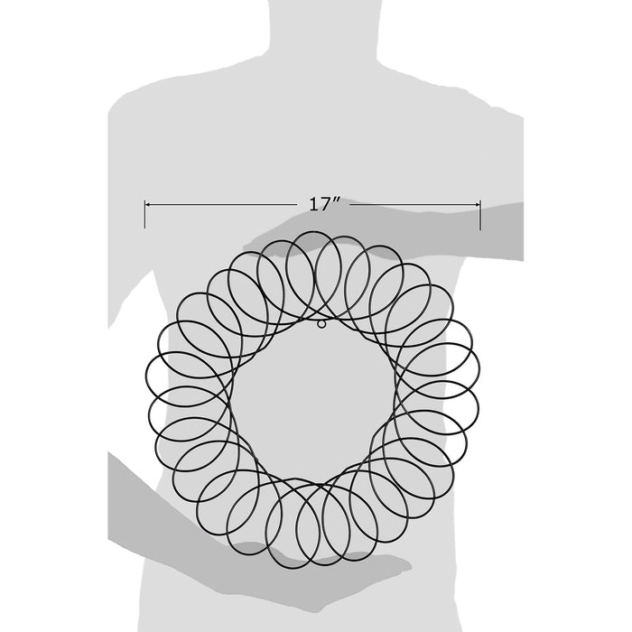 Red Co. Black Metal Wreath - Wall Mount Christmas Card Holder - 17" Dia