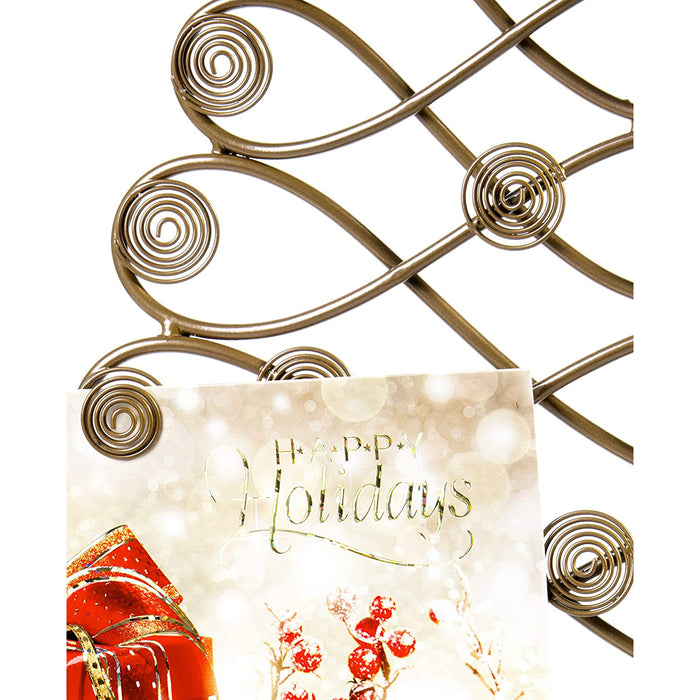 Red Co. 17.5" H Decorative Tabletop Display Christmas Tree Card & Photo Holder Rack in Bronze Finish