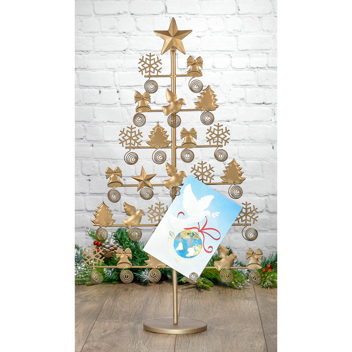 Red Co. 27.5" Tall Decorative Christmas Tree Card & Photo Holder Tabletop Display Rack Ornament