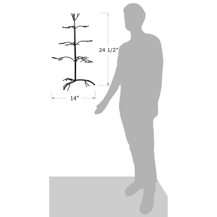 Red Co. Ornament Tree Christmas Décor Jewelry and Accessory Display in Black Finish - 25" h