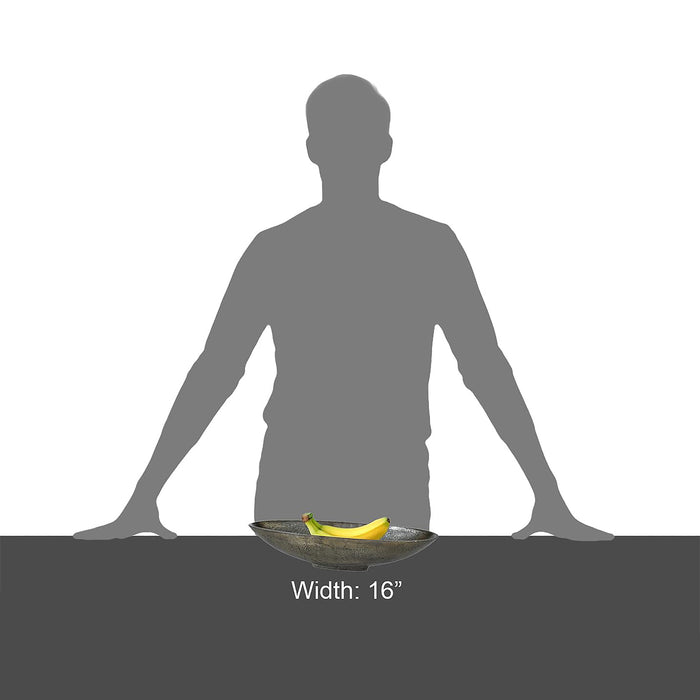 Red Co. 16” Long Oval Decorative Aluminum Metal Pedestal Centerpiece Bowl in Silver Finish