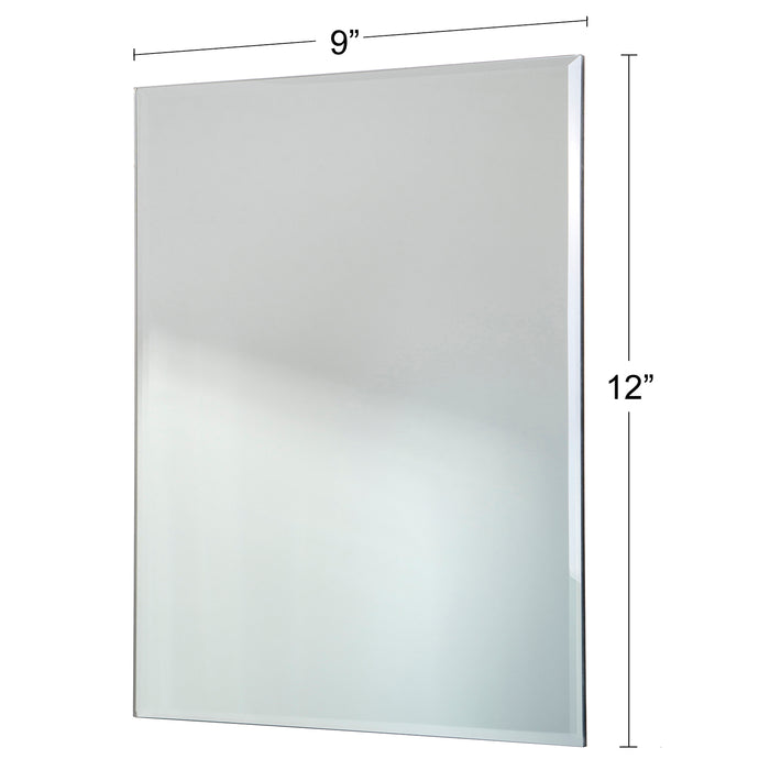 Red Co. Modern Minimalist Rectangular Wall Mirror, Frameless with Beveled Edge, Large