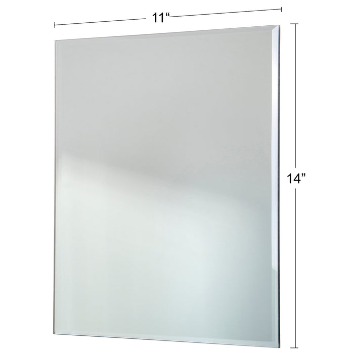 Red Co. Modern Minimalist Rectangular Wall Mirror, Frameless with Beveled Edge, Large