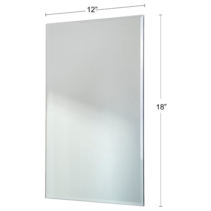 Red Co. Modern Minimalist Rectangular Wall Mirror, Frameless with Beveled Edge, Large