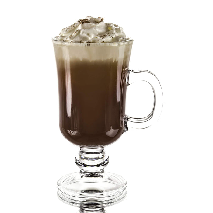 Red Co. Original Footed Clear Glass Irish Coffee Mug, Set of 6-7.75 Ounce