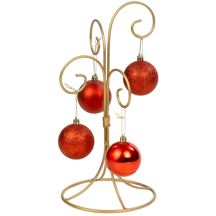 Red Co. 13 inch Golden Finish Ornament Wire Display, 4-arm Spiral Stand for Home Decoration