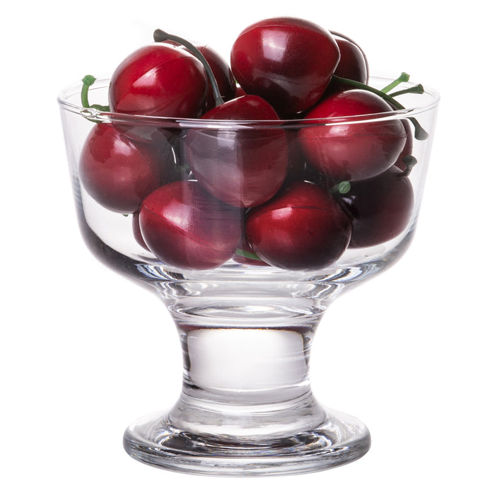 Red Co. Short Stem Clear Glass Tall Dessert Bowls, 6.75 Ounce, Set of 6