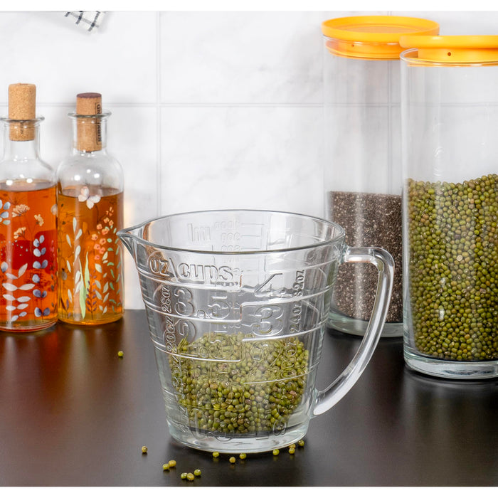 Premium Quality Glass Measuring Cup With Large Handle - 32 Ounce(1000ml.)