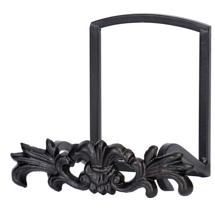 Red Co. 4.5" H x 3.5" W Small Decorative Cast-Iron Plate Stand and Art Holder Easel in Black Finish