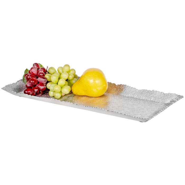 Red Co. Rectangle Hammered Cutting Tray, Decorative Bar/Vanity/Serving Tray — 16 Inches