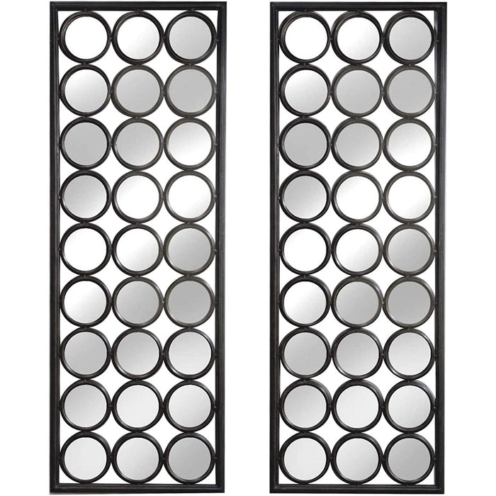 Red Co. Modern Multi-Mirror Wall Décor, Set of 2 Tall Mirror Frames, 14" x 40"