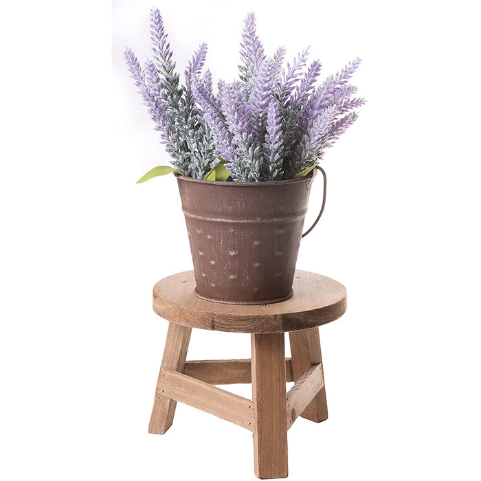 Red Co. Mini Wooden Stool Display Stand, Potted Plant Table, 7-inch