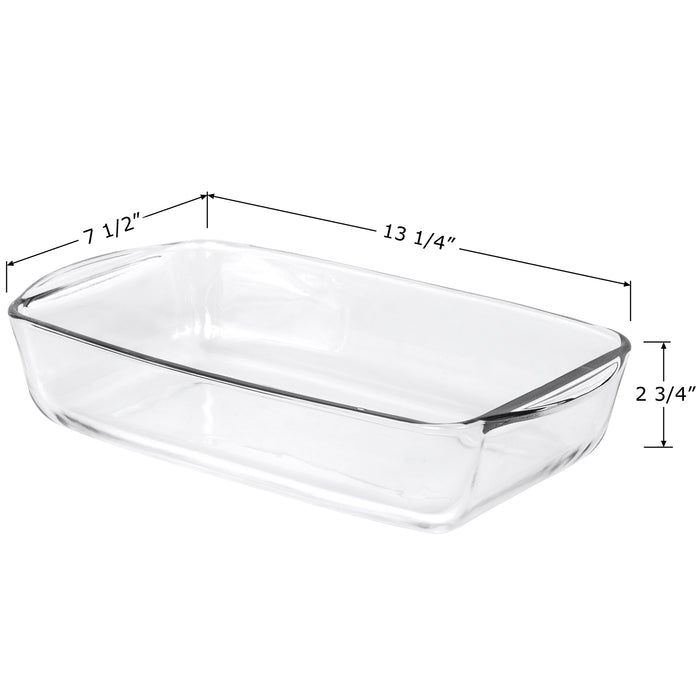 Red Co. Oval Clear Glass Casserole Baking Dish, Oven Basics Bakeware — 3 Quarts - 13" x 7½" x 2¾"