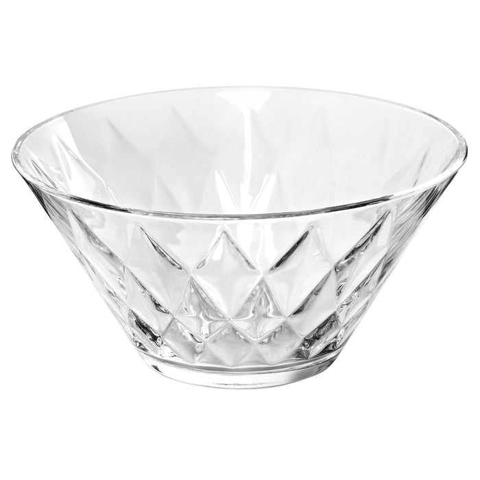 Red Co. Premium Etched Clear Glass Multipurpose Serving Bowl, Lead Free Crystal Fruit Bowl, 64 oz