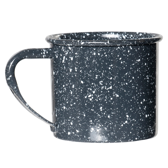 Red Co. Rustic Enameled Splattered Dark Gray Mugs for Home, Travel, Outdoors, Camping and Backpacking - 16 oz. Capacity, Set of 2 - Dishwasher Safe