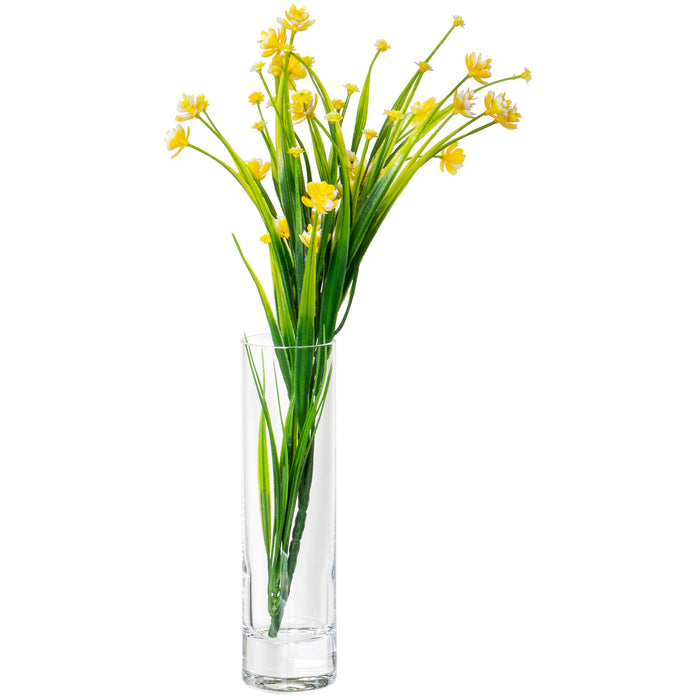 Red Co. Tall Clear Decorative Flower Vase Tumblers- Set of 6 Clear Glasses, 10.75 Ounces