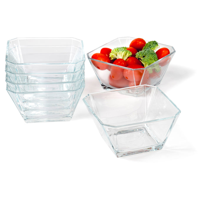 London Clear Glass Mini Dip Dessert Bowls - Set of 6, 10 ounces