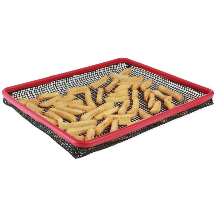 Non-Stick Mesh Oven Crisper Tray with Silicon Rim Covers, 17" x 12"