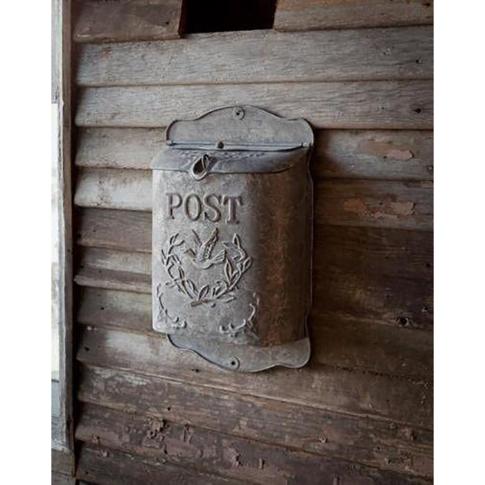 Rustic Galvanized Metal Post Mailbox - Country Style