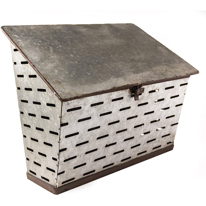 Galvanized Metal Antique Milk Delivery Box Post Mailbox - Shabby Chic Décor