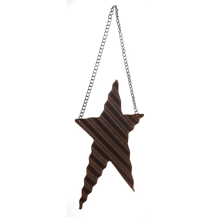 Reclaimed Small Metal Rustic Prim Star Ornament with Hanger, 4-inch