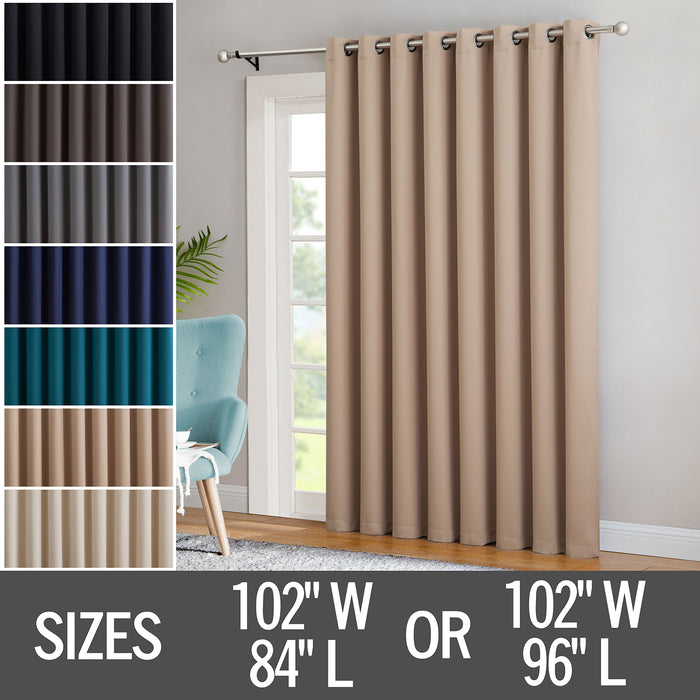 Red Co. Thermal Blackout Curtain with Grommets - Single Panel