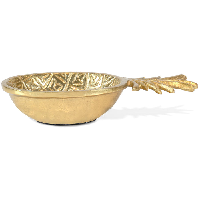 Red Co. 7.75” Small Decorative Metal Accent Pineapple Shaped Storage Bowl Tray, Gold