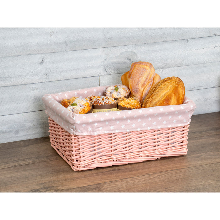 Red Co. Multi-Purpose Rectangular Nesting Pink Basket Set of 3, Storage Containers, Home Organizers