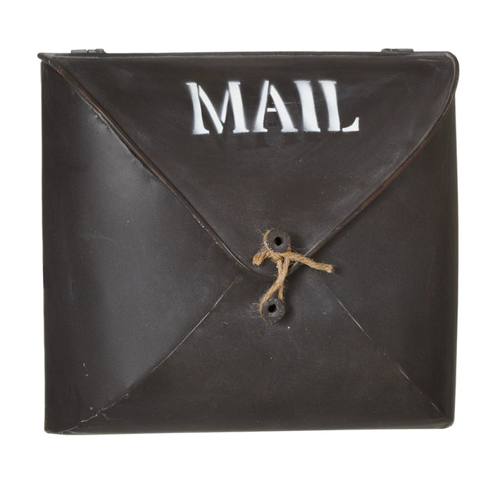 Envelope Brown Wall Pocket Metal Post Mailbox - Country Style Décor, Small