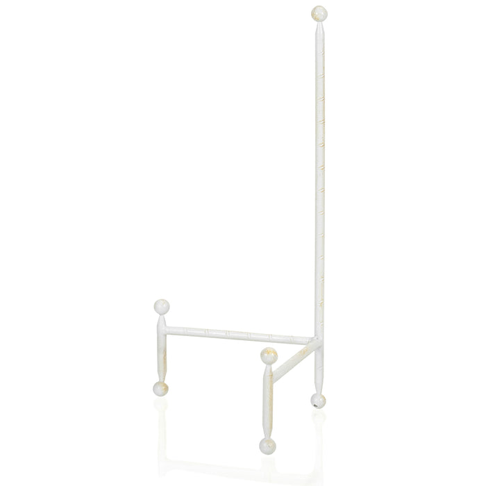 Red Co. Decorative Tripod Plate Stand and Art Holder Easel in White Finish - 14" h