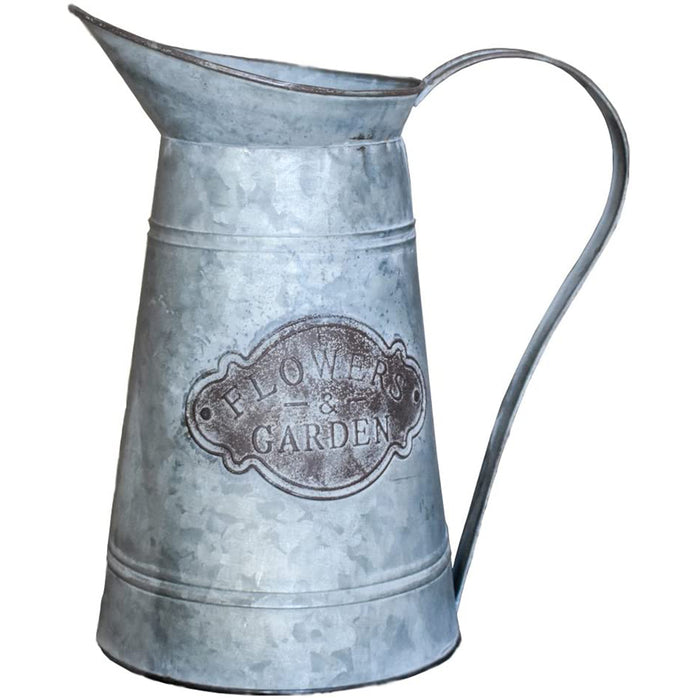 Rustic Style Flowers & Garden Galvanized Milk Jug Metal Vase Pitcher