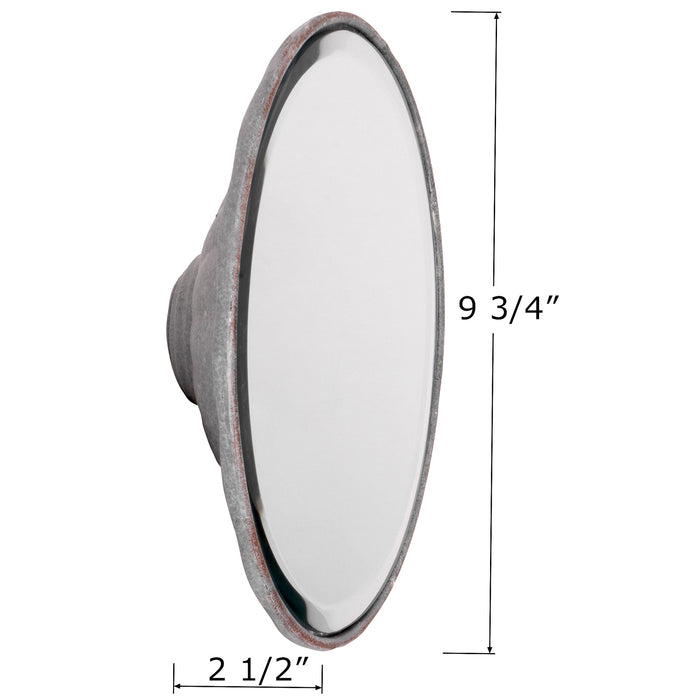 Red Co. Decorative Round Metal Wall-Mounted Accent Mirrors with Distressed Zinc Finish, Set of 2