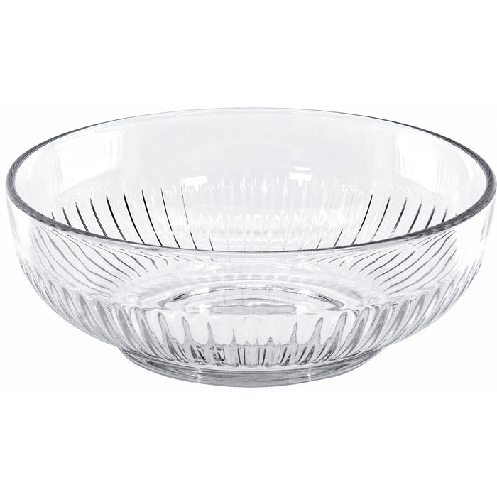 Red Co. 29.75 Oz Round Textured Clear Glass All-Purpose Bowls Set of 2 for Food Prep, Serving, Mixing