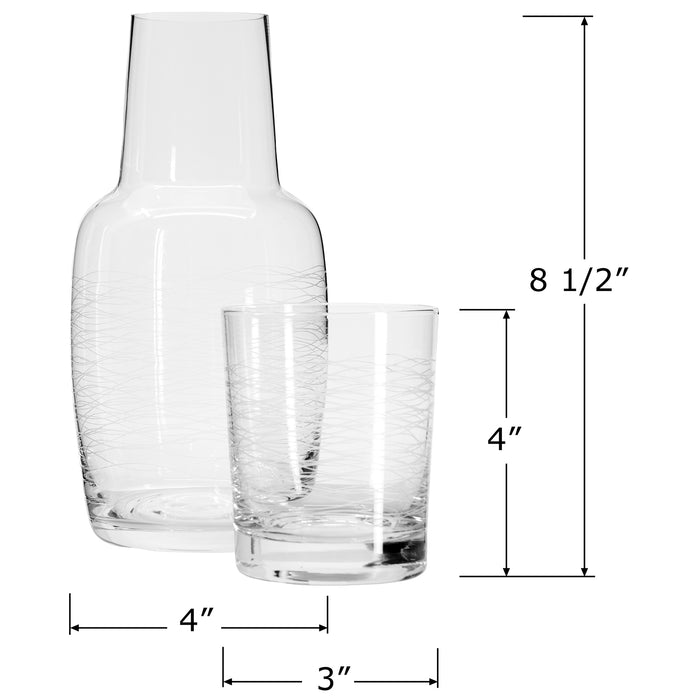 Red Co. Bedside and Guestroom Night Water Carafe Beverage Set (28 Ounce)