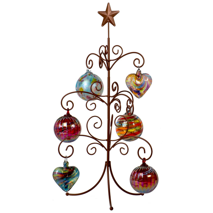 Red Co. 22 inch Copper Wire Ornament Stand, Metal Mini Regent Display Tree and Jewelry Organizer with 3Tiers of Branches