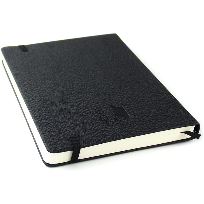 Red Co. Journal with Embossed Quill, 240 Pages, 5"x 7" Dotted, Black