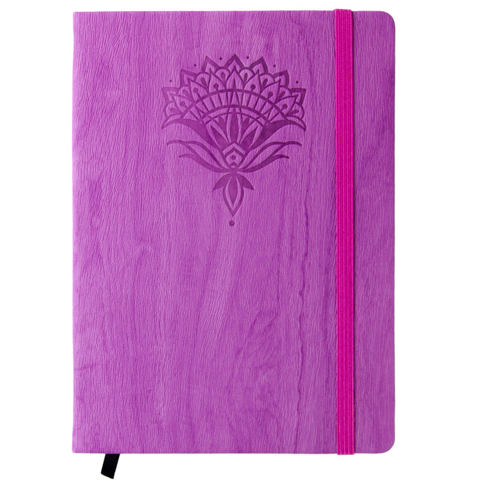 Red Co. Journal with Embossed Flower 240 Pages, 5"x 7" Dotted, Magenta