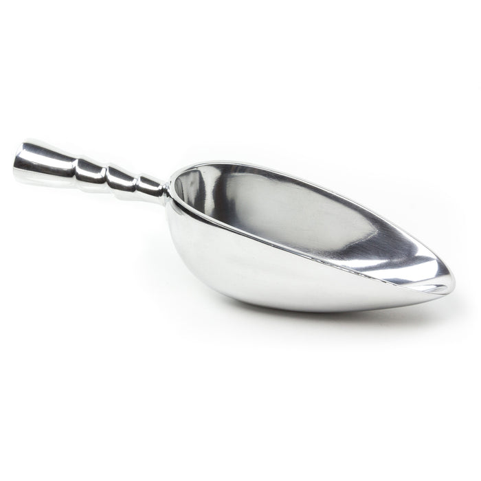 Polished Aluminum Multipurpose Ice Scoop with Swirl Handle, Medium Size