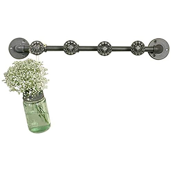 Industrial Chic Pipe & Spigot Wall Mount Coat and Towel Rack - 24 Inches