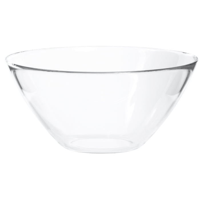 Red Co. Large Clear Bowl with Sleek Funnel Design for Serving, Mixing and Storing, 32 Ounce