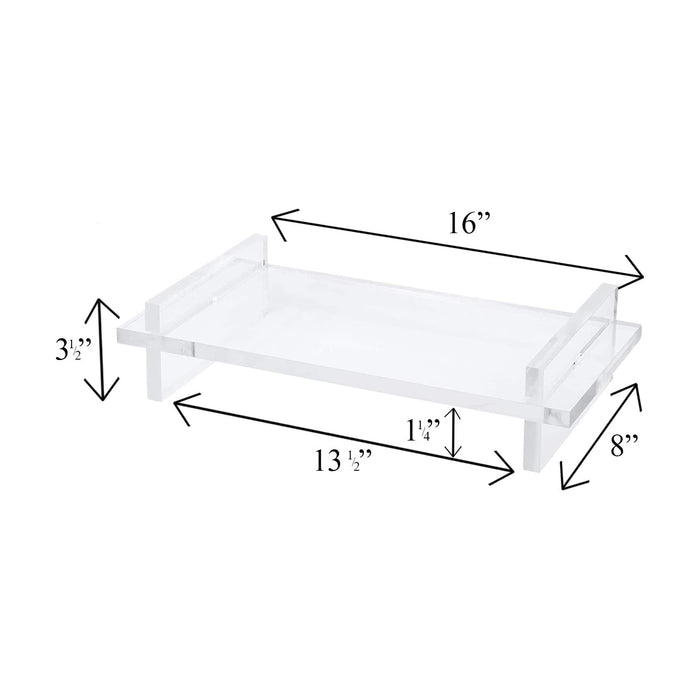 Red Co. Clear Acrylic 3 Piece Monitor Stand Computer Riser for Home, Desk, Business, Office, Gamers Multiuse Platform Lift 16" x 8" 3.5"