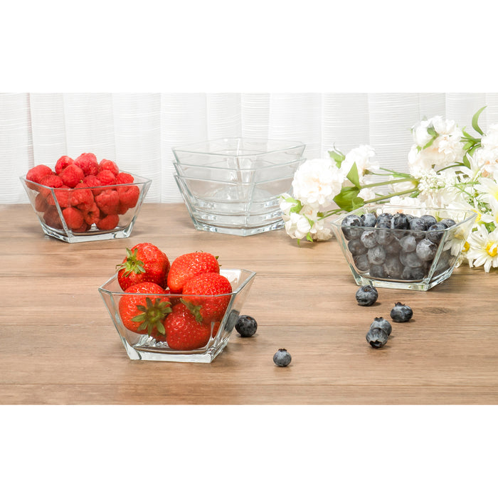 London Clear Glass Mini Dip Dessert Bowls - Set of 6, 10 ounces