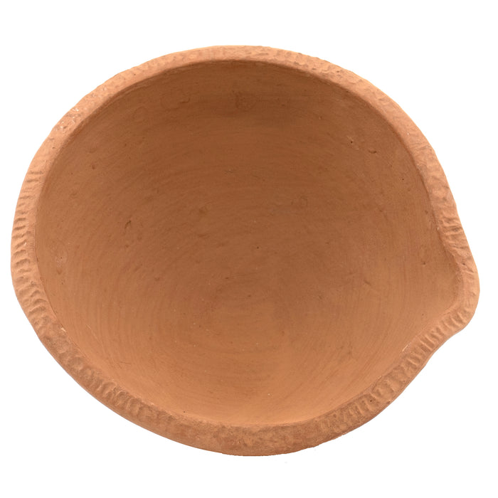 Red Co. Small Round Decorative Rustic Terracotta Votive Candle Holder Pot Bowl with Spout – 4.75 Inches