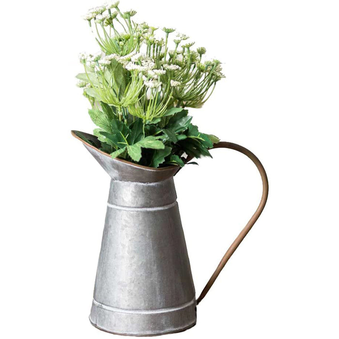 Rustic Style Galvanized Milk Jug Metal Vase Pitcher