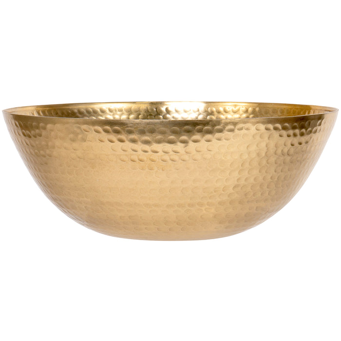 Red Co. Luxurious Hammered Aluminum Round Bowl, Metal Decorative Bowl