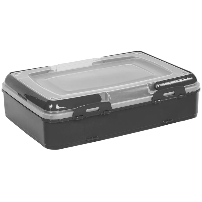 Red Co. Grey Rectangular Pastry and Pie Carrying Box Folding Handle Multi Purpose Food Storage with Lid - 16.5" x 4.25" x 11.25"