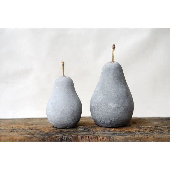 Red Co. Natural Finished Cement Pear Home Decor and Paperweight, 4.5 inches